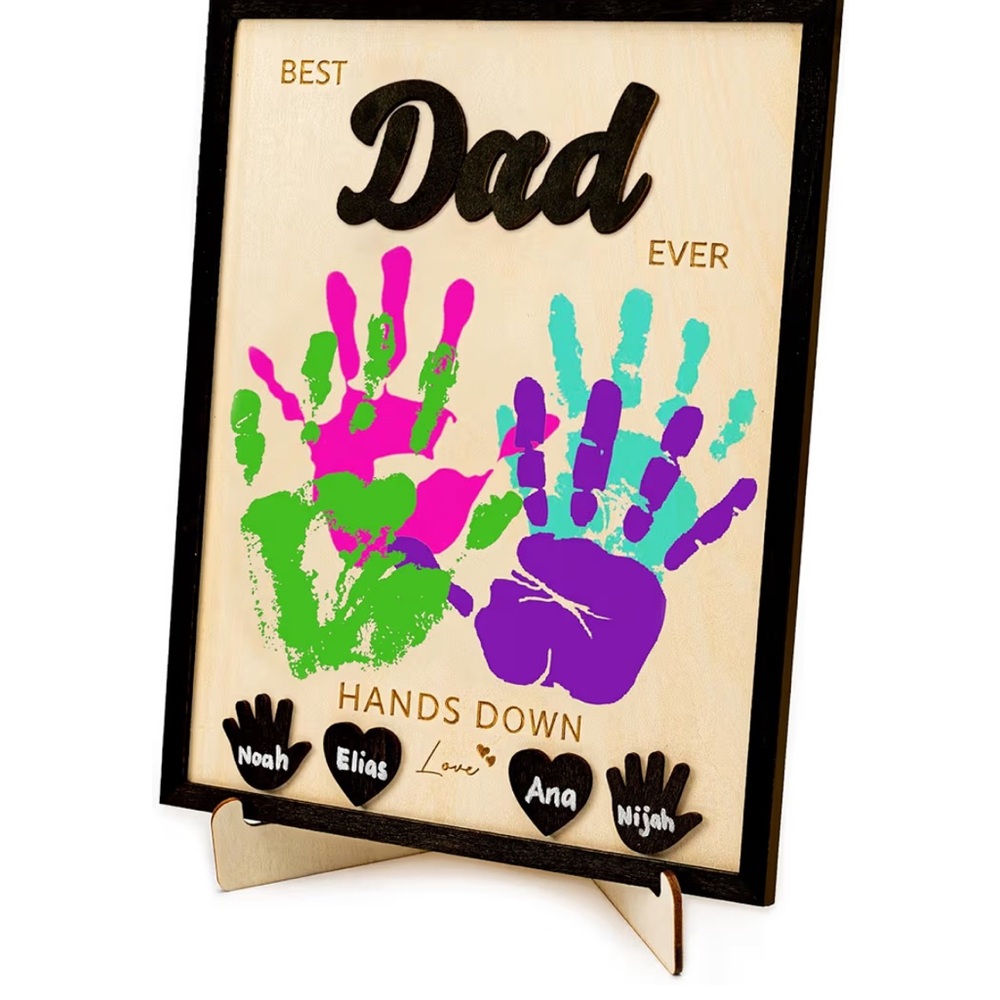 Best Dad Ever DIY-Handprint Plaque